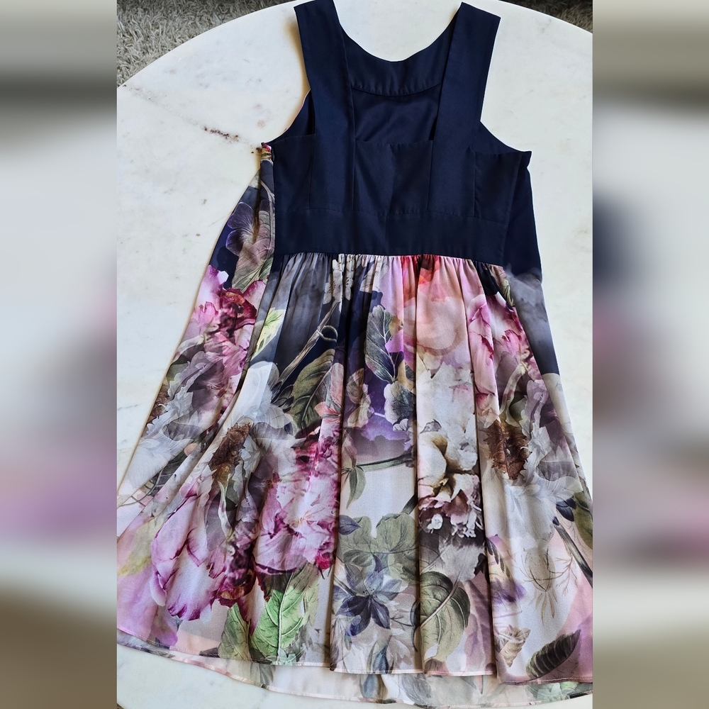 Ted Baker London floral navy dress Size 1 (EU) US4 + Size EU 4 (US10) - Picture 6 of 16